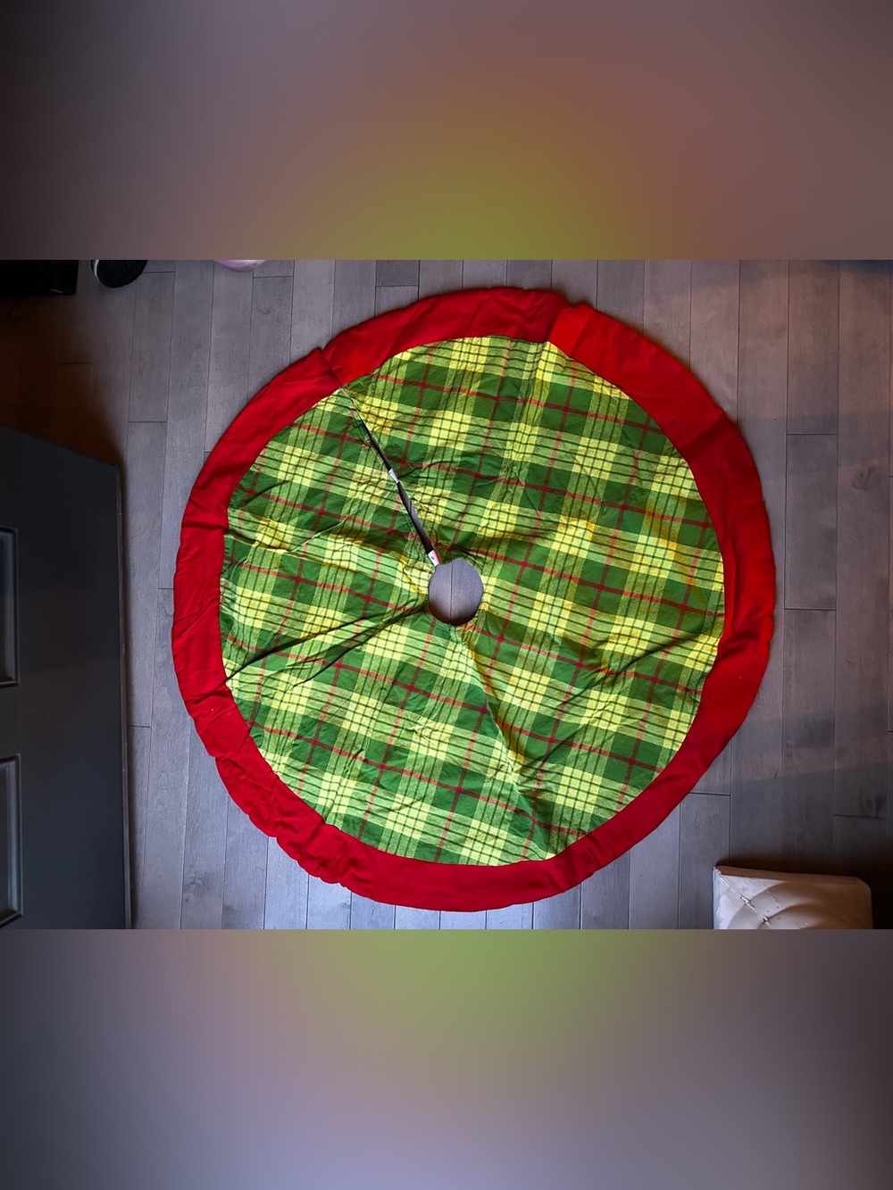 Green And Red Plaid Christmas Under Tree Skirt Holiday Winter 45”